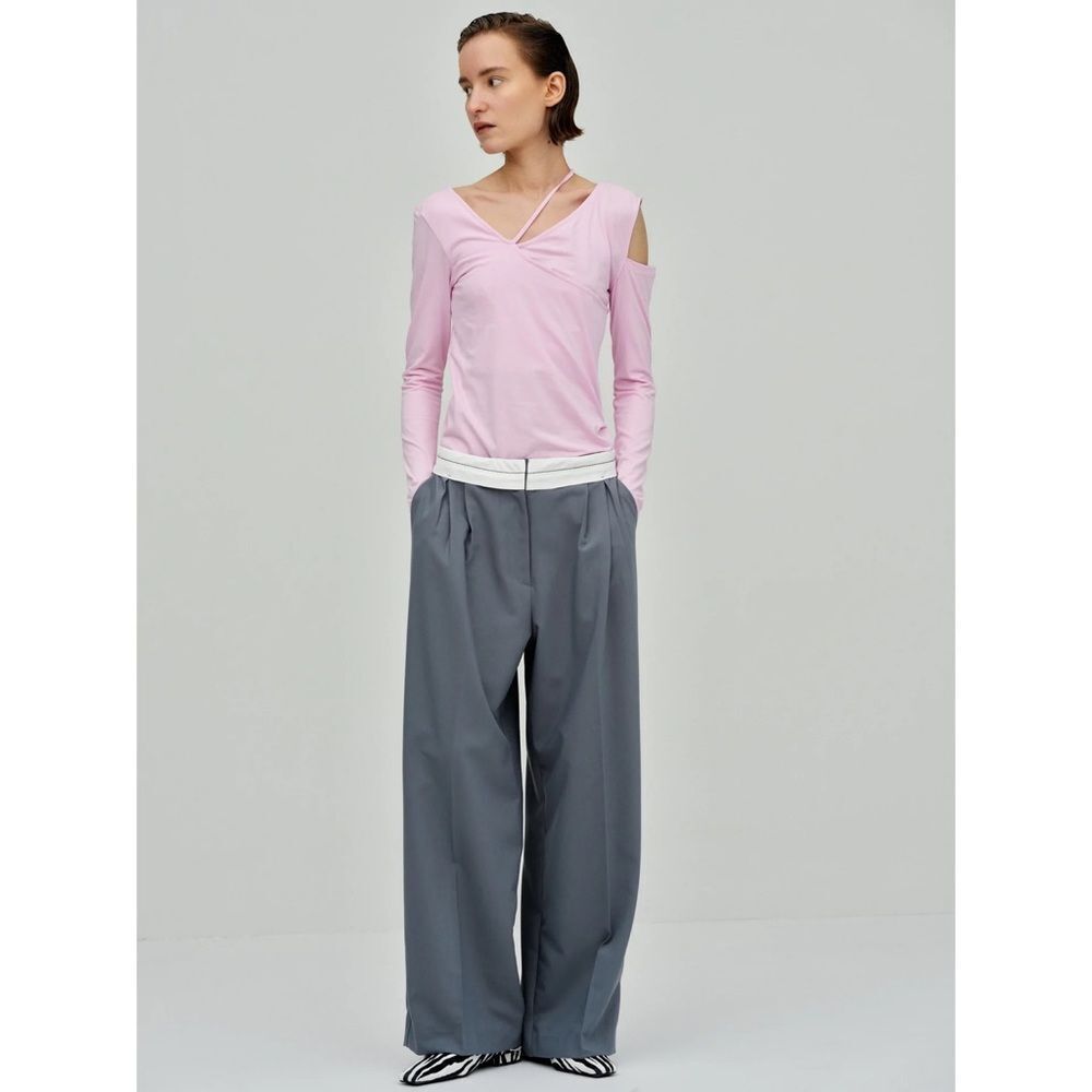 Source Unknown Reversed Waistband Trousers in Piombo Size Large - Picture 2 of 12